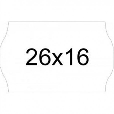 Rollos de etiquetas onduladas 26X16 blanca Adhesivo 1 (removible) (40 rollos)