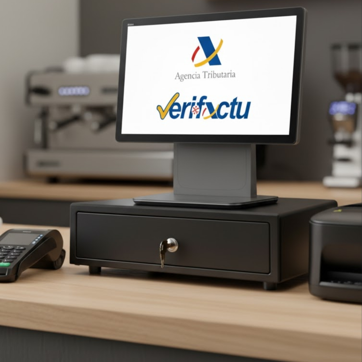 TPV moderno con sistema VeriFactu para TPV implementado