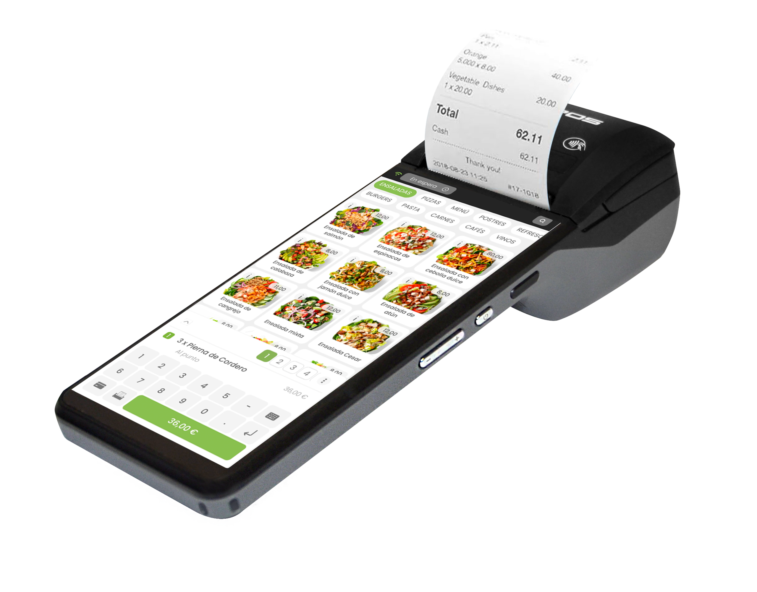 Comandero inalámbrico Hiopos para tomar pedidos en hostelería Murcia