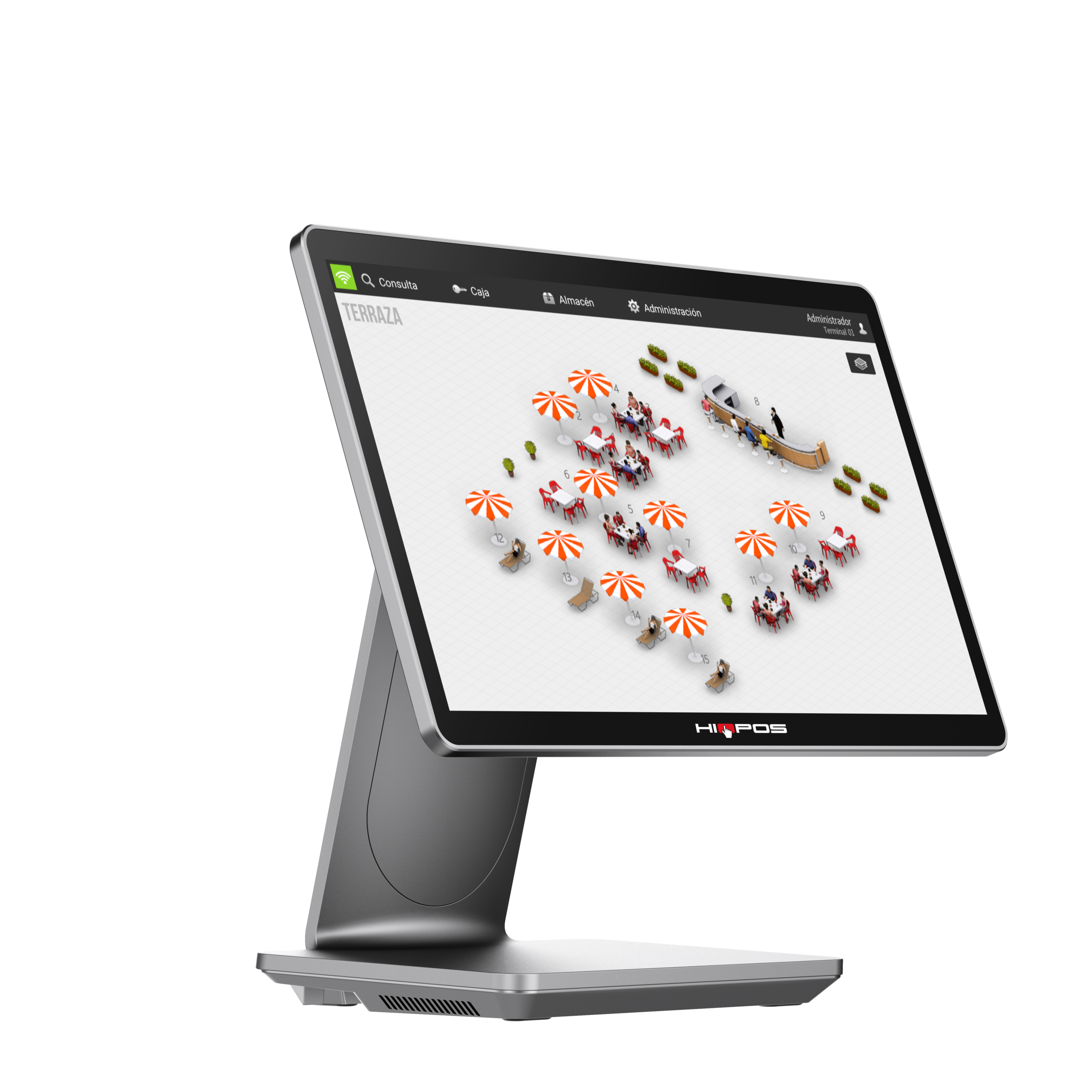 Terminal Hiopos táctil 15,6 pulgadas Full HD para hostelería en Murcia