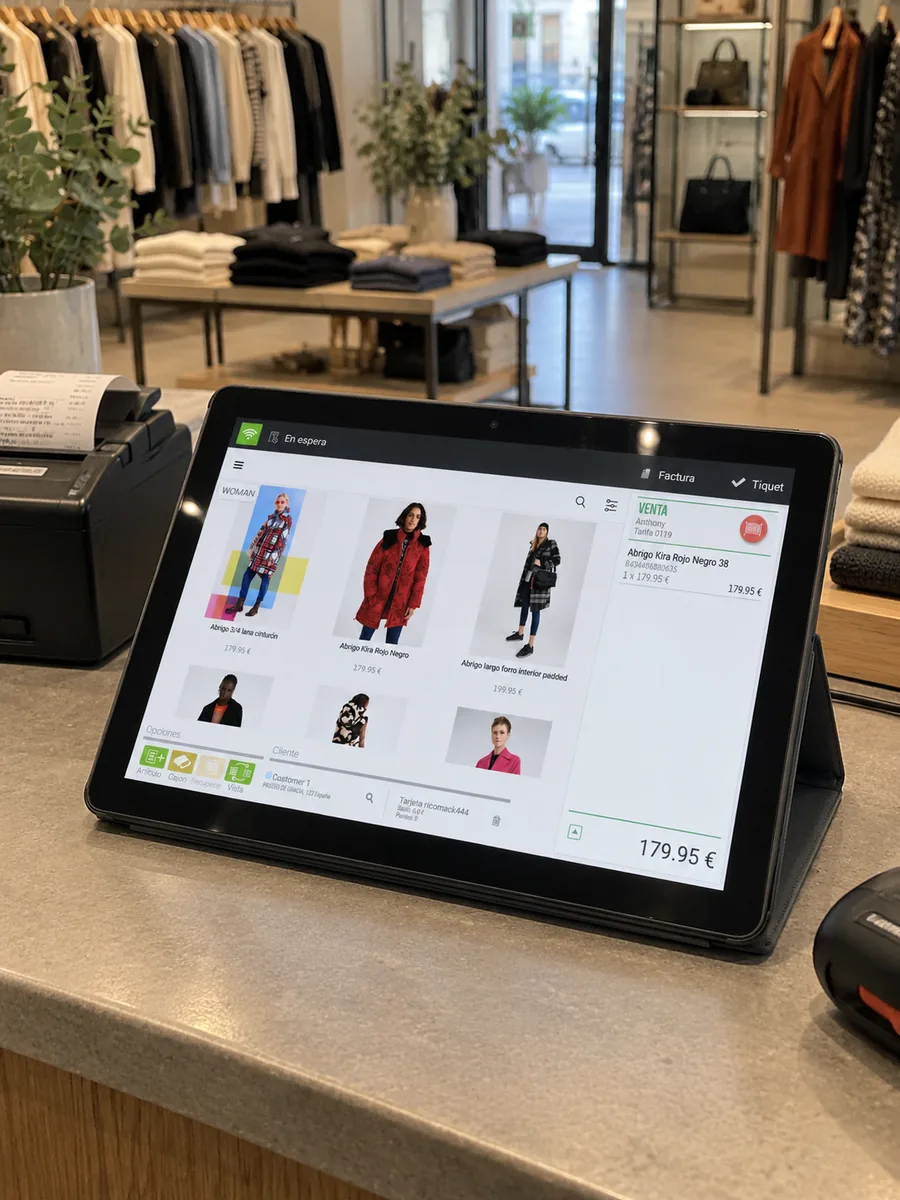 TPV instalado en el mostrador de una tienda